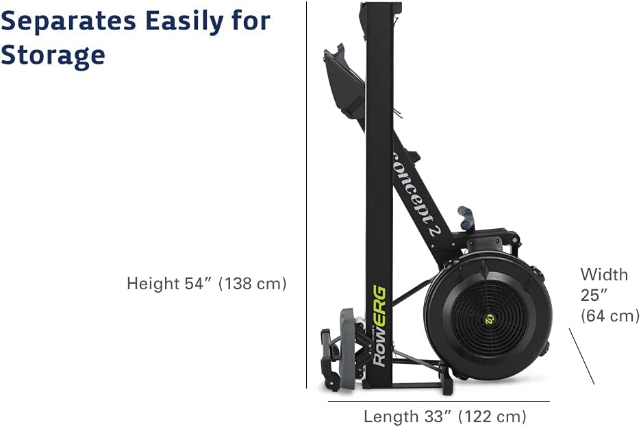 Concept2 RowErg mit Standardbeinen, Rudergerät Modell D,Luftwiderstand, Schwarz