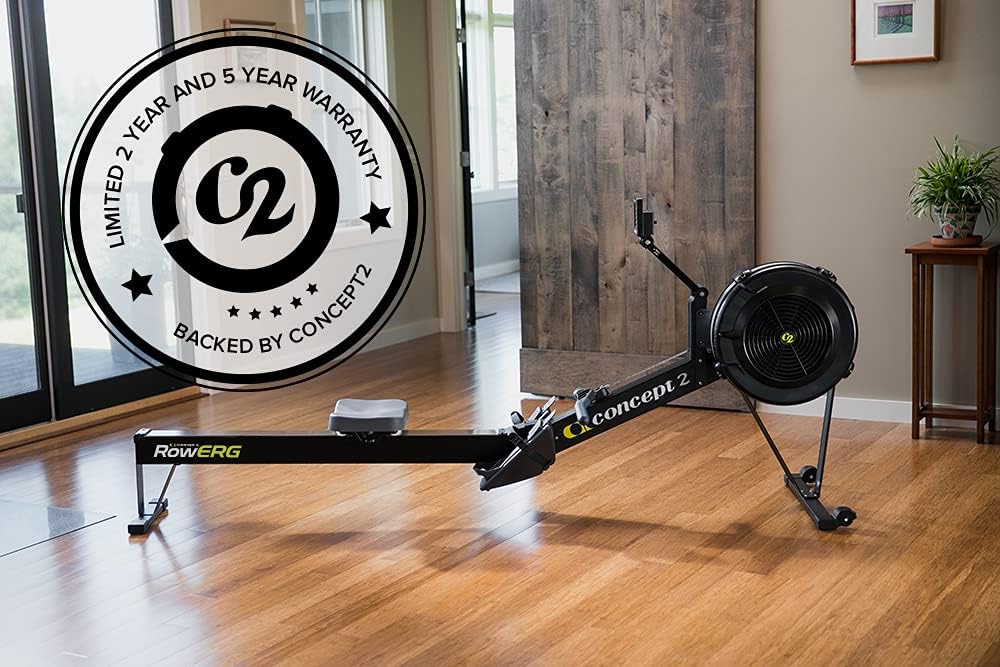 Concept2 RowErg mit Standardbeinen, Rudergerät Modell D,Luftwiderstand, Schwarz